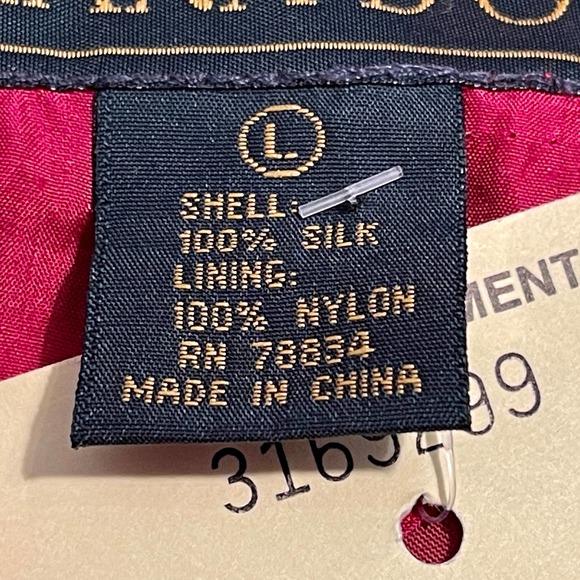 Diana D'or 100% Silk Sz Large 2-Piece Set Vintage 80s/90s NWT Zip Front S1026-01 - Picture 10 of 10